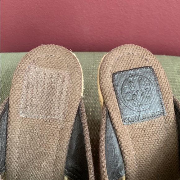 Tori Burch Kristin Brown Wedge Espadrille Sandals - Picture 7 of 8